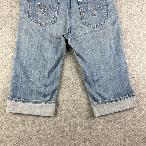 Vintage Vigoss Capri Jeans Womens 30 Light Wash Cuffed Everyday Stretch Denim - Picture 8 of 14